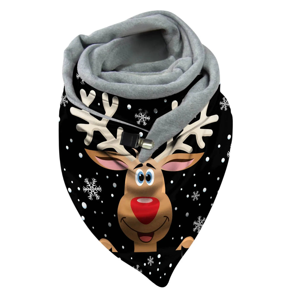 Christmas reindeer women's triangle scarf