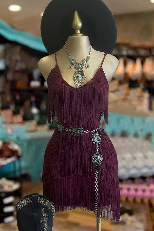 Elegant Fringed Dress-0520
