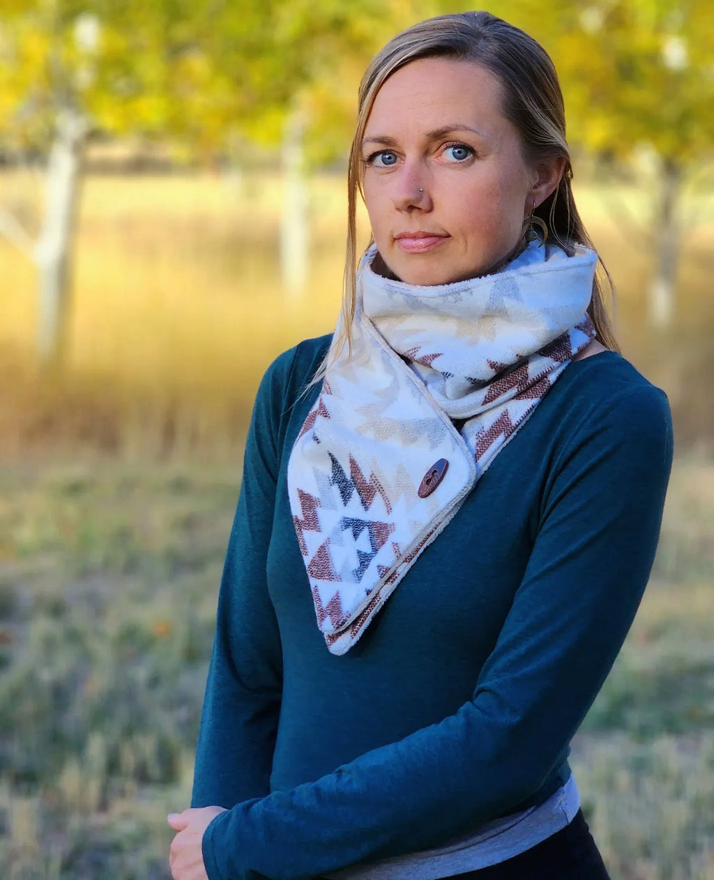 White and Brown Adventure Scarf unisex scarf
