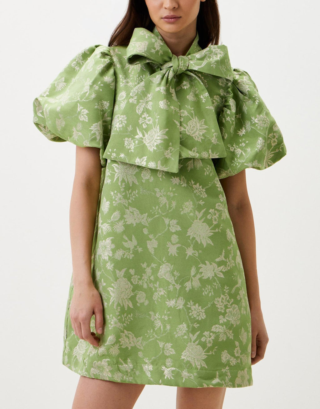 Laurel Jacquard Bow Mini Dress