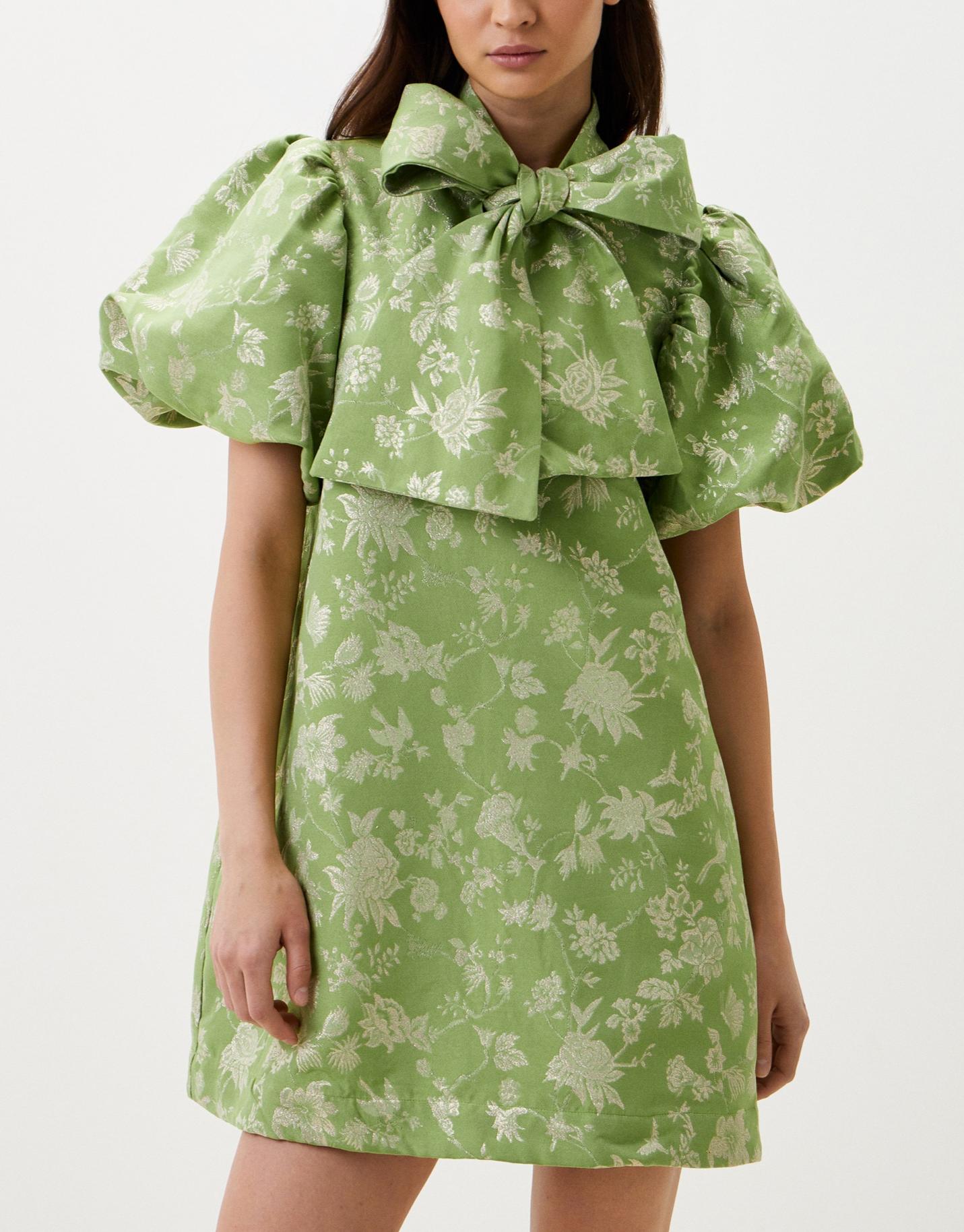 Laurel Jacquard Bow Mini Dress