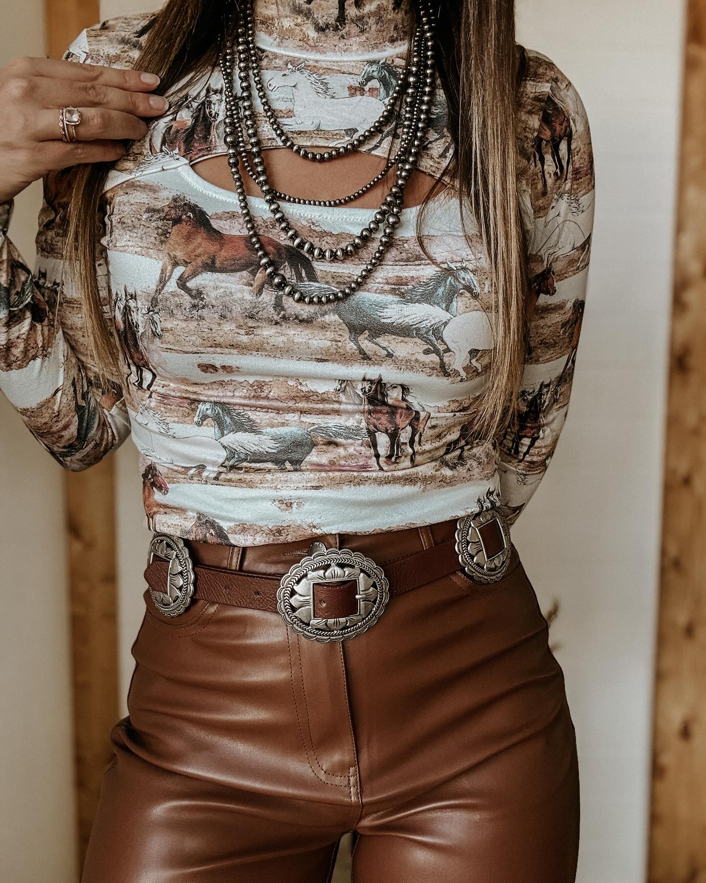 Long Sleeve Casual Horse Shirts & Tops