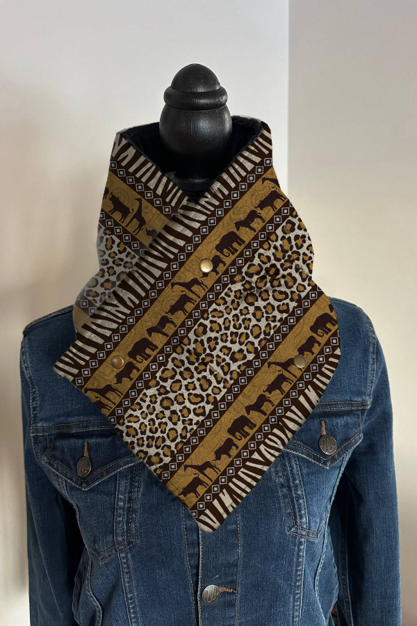 Women's Western Denim Warm Neck Hood Warm Neck Cover