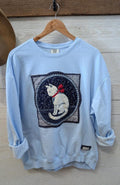 Vintage CAT with Bow Cranston Print Crewneck
