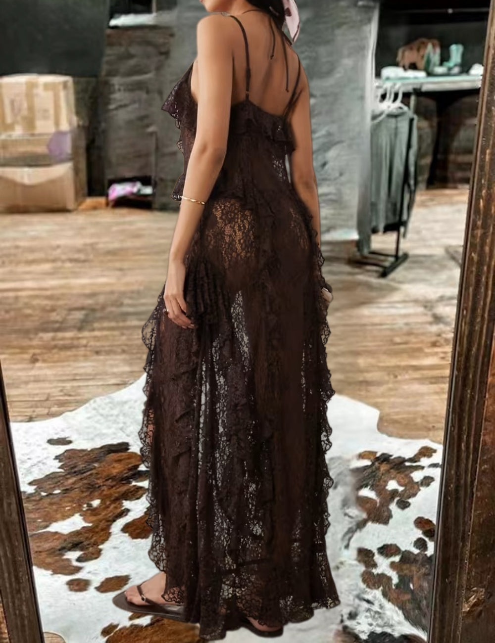 Romance Rules Lace-Up Lace Tunic Top