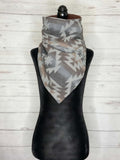 Light Grey Aztec Warm Neck Hood