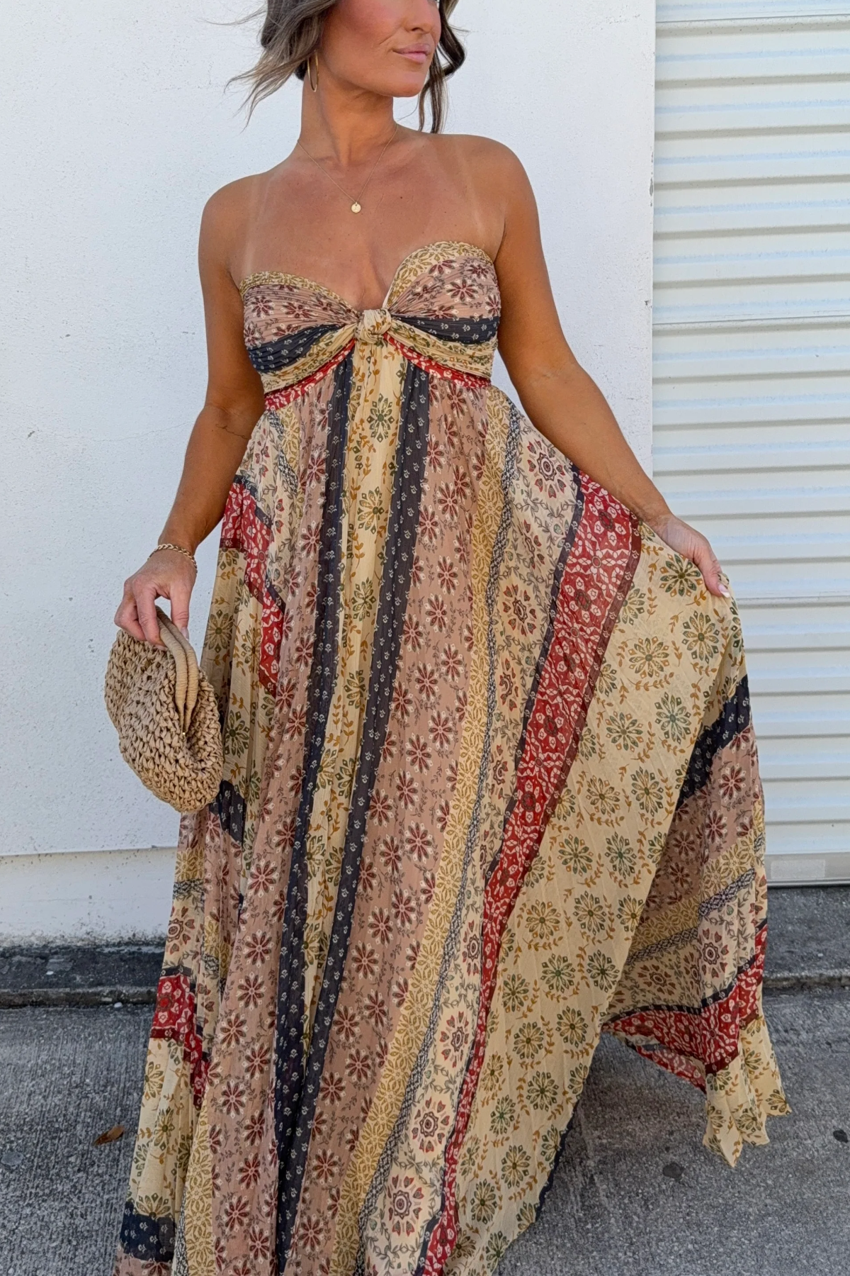 Allure Maxi Dress Brown Multi