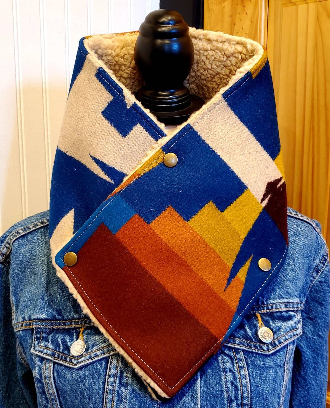 Wool/Sherpa Cowl Scarf -2