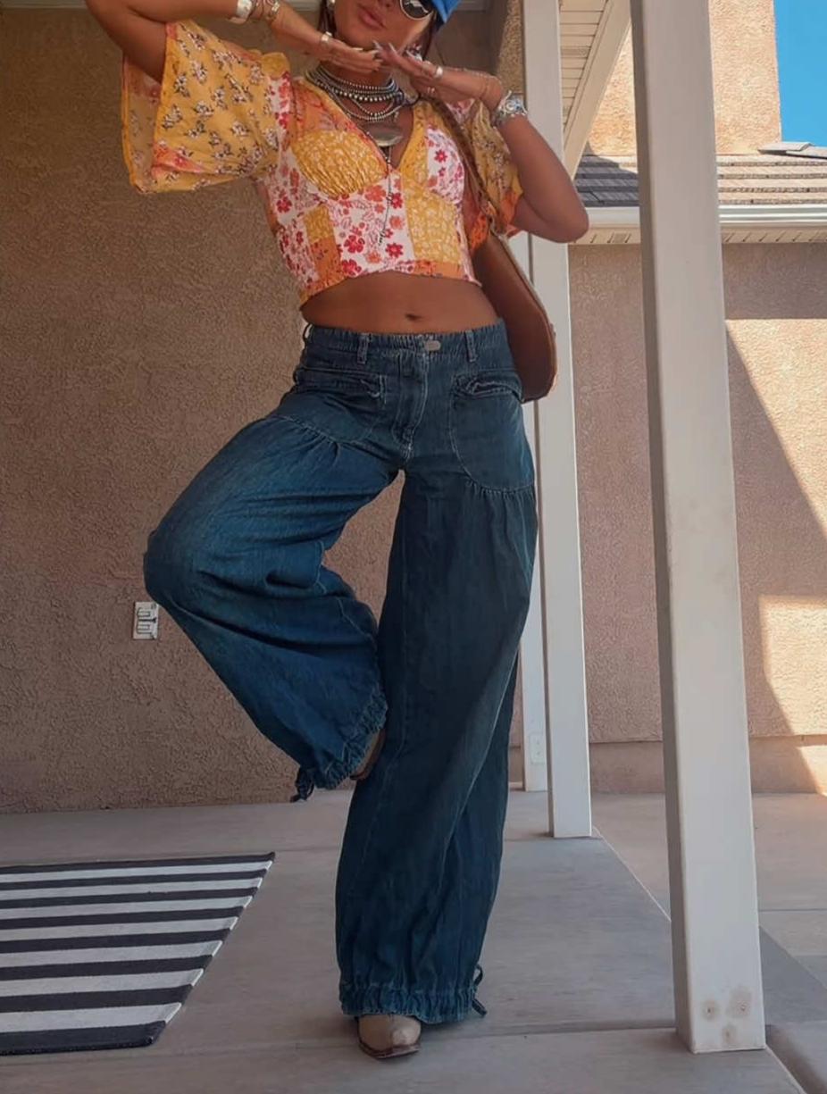 Women's Summer Boho Chic Top + Jeans
