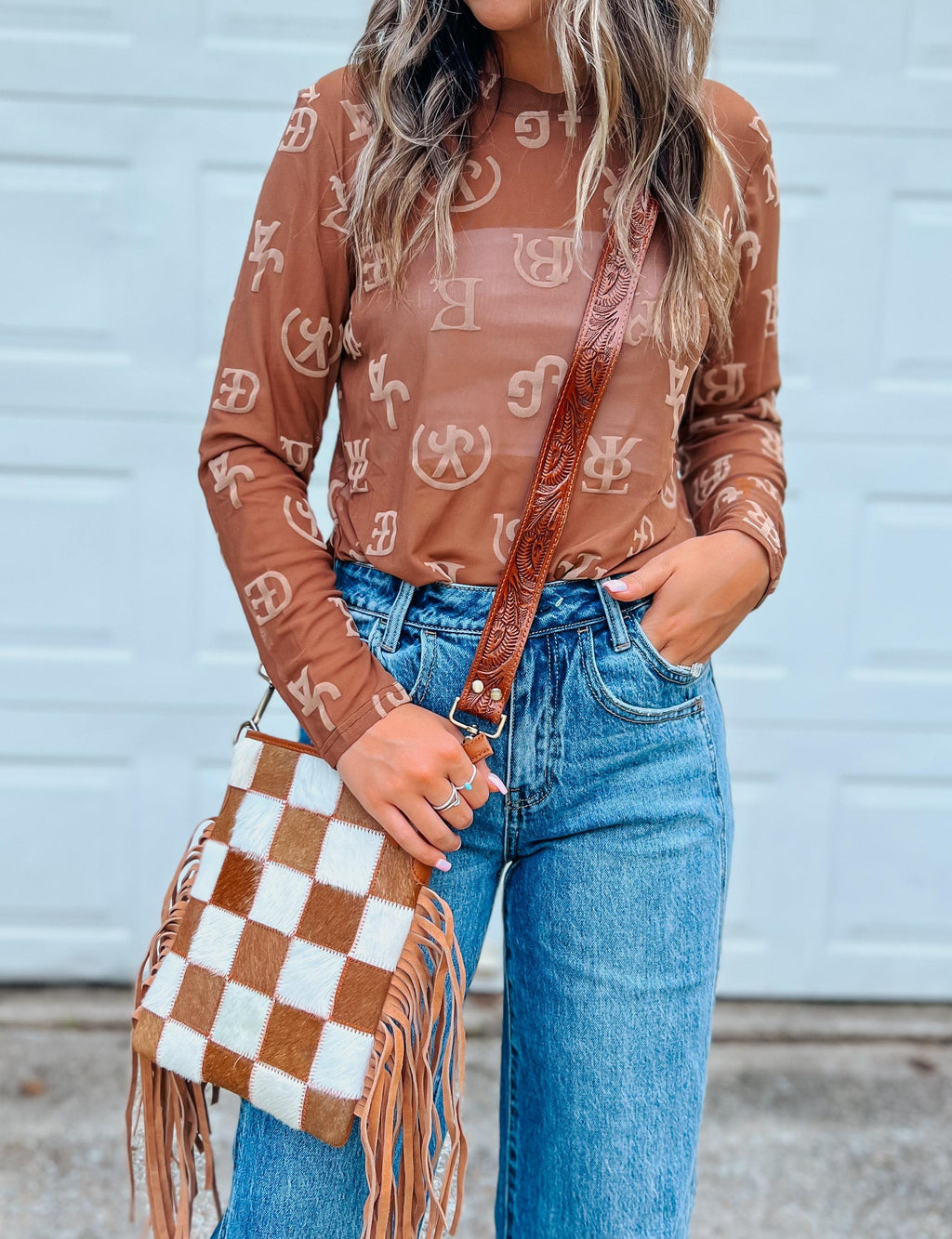 Brand Mesh Top