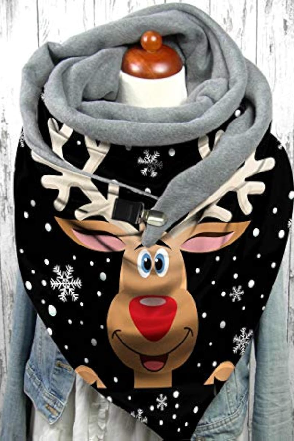 Christmas reindeer women's triangle scarf
