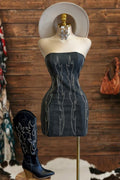 Vintage Boot Stitch Print Dress