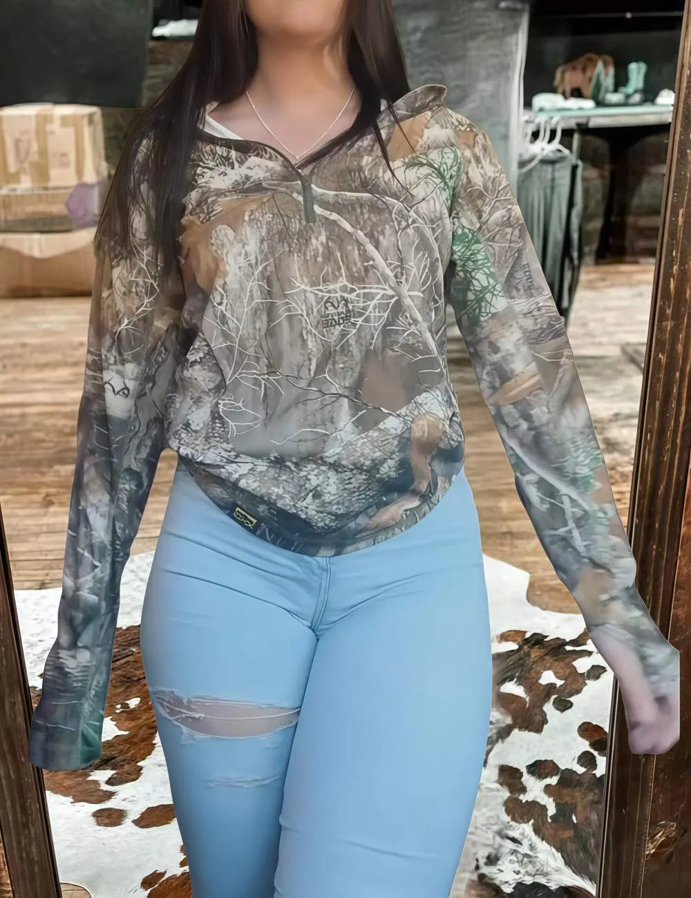 Women's Camouflage Zipper Autumn Top