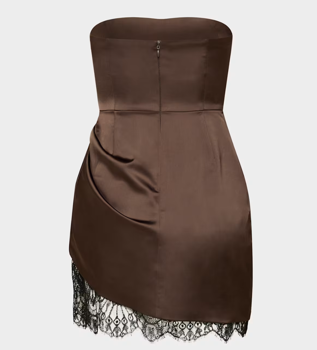 Satin Lace Mini Dress