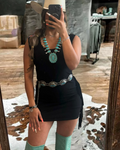 Women's Black Fringe Dress