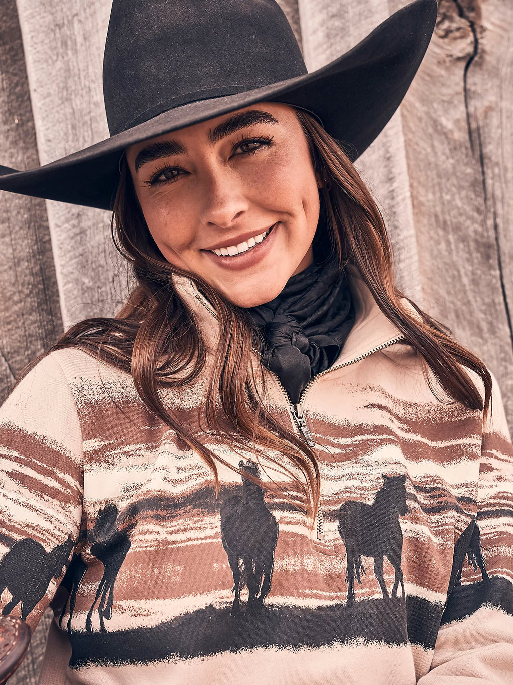 Women's Western Quarter Zip Sweatshirt