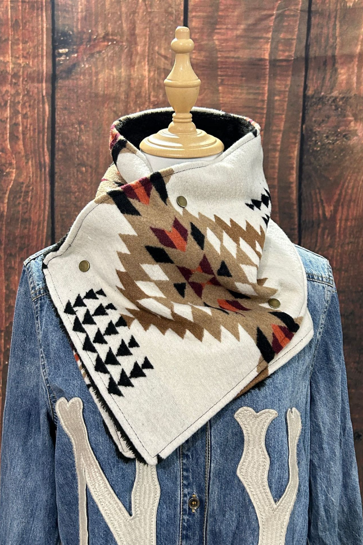 Western Cowboy Aztec Warm Neck Hood