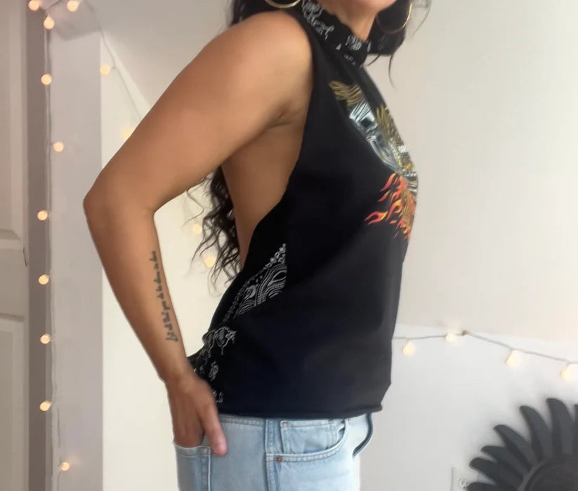 Harley Davidson Flame Halter Top