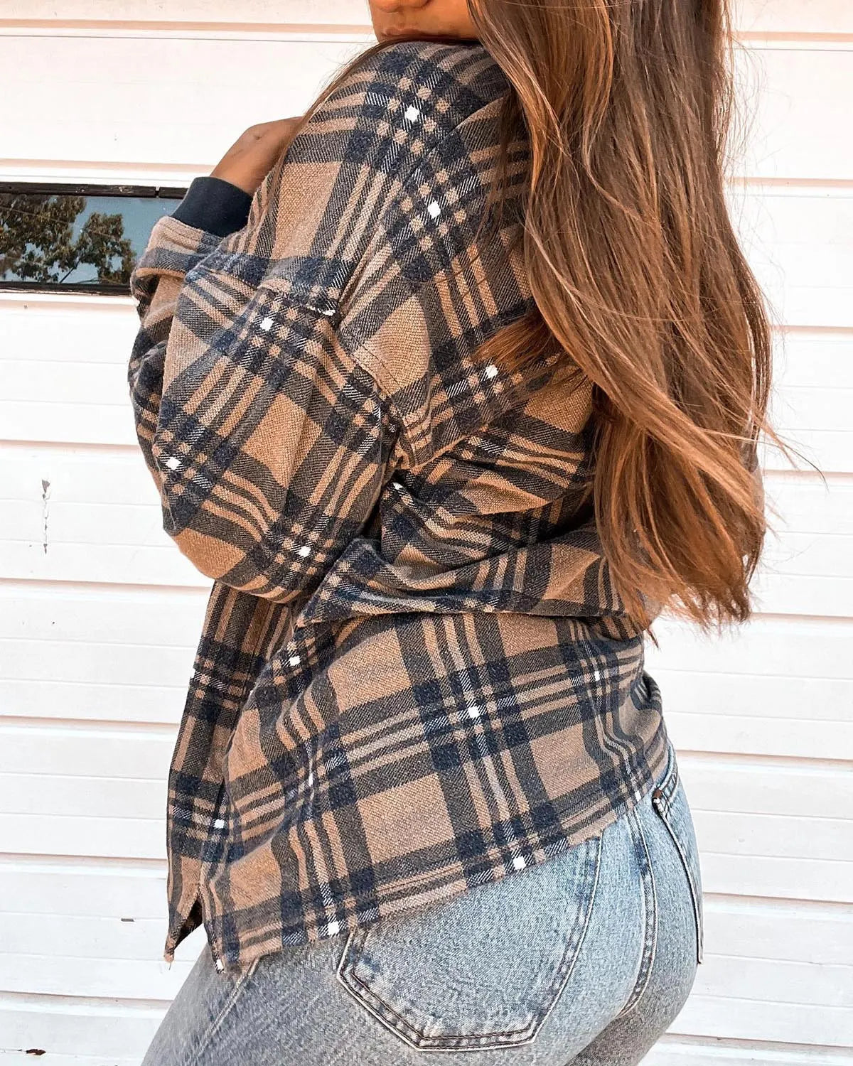 Patchwork Plaid Shirt d6f2
