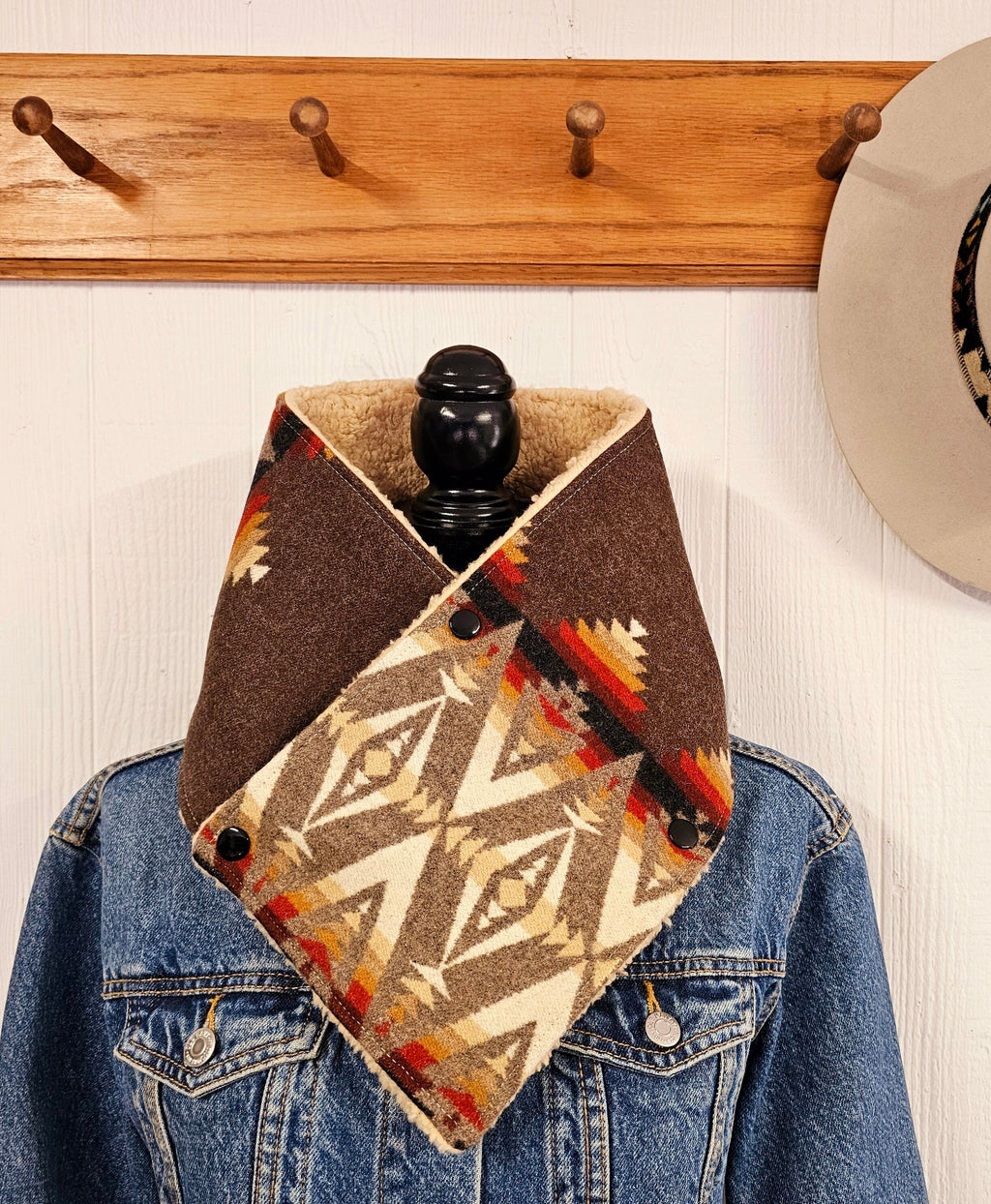 Wool/Sherpa Cowl Scarf - Pacific Crest