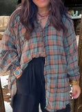Women's Plaid Button Down Top