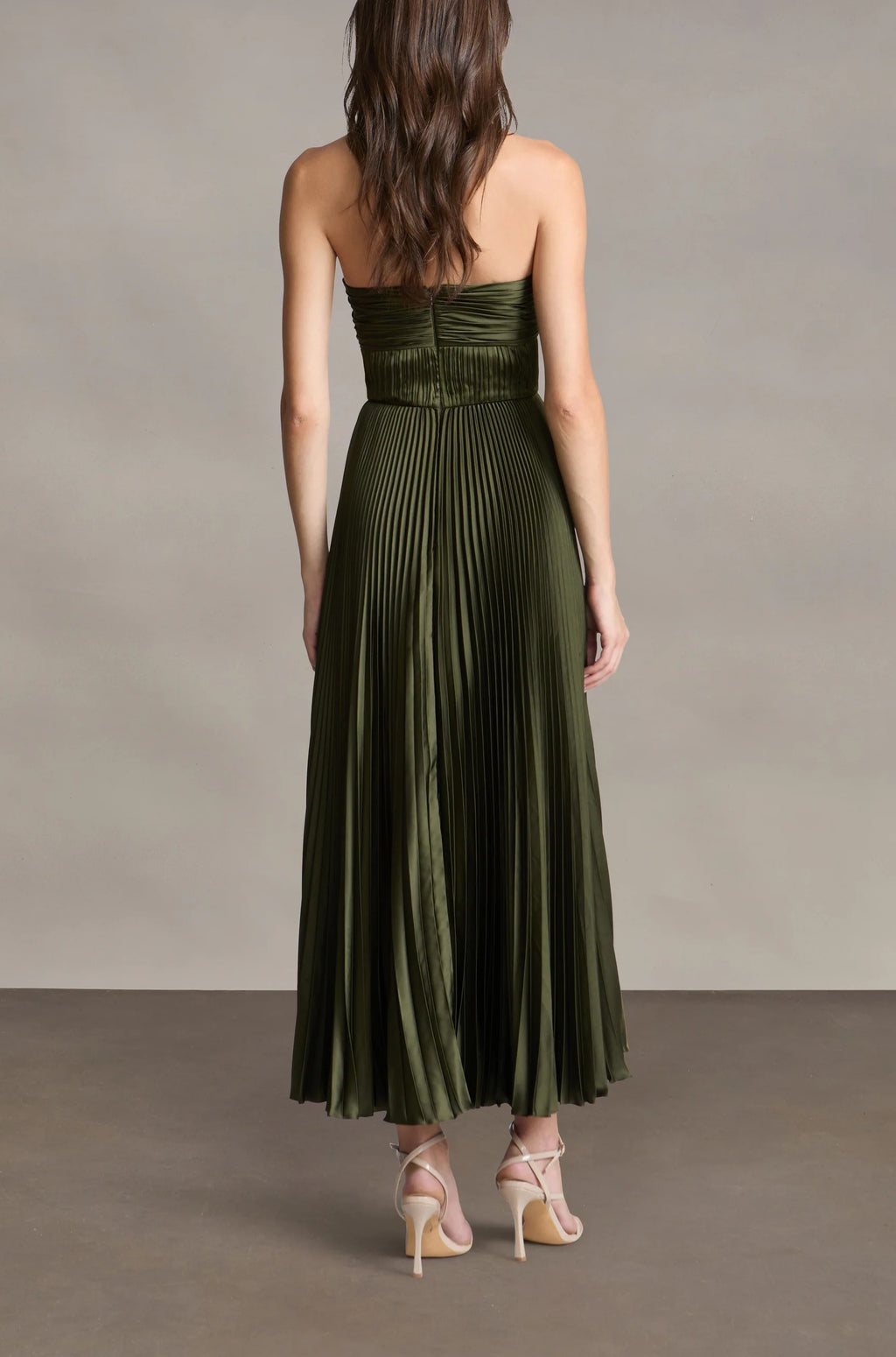 Olive Romance Strapless Midi Dress