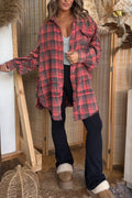 Warmth of You plaid Button Down Red