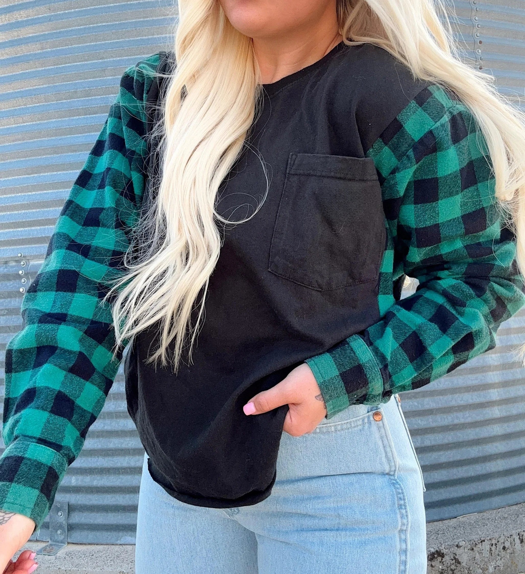 Green Eyed Gal Patchwork Top
