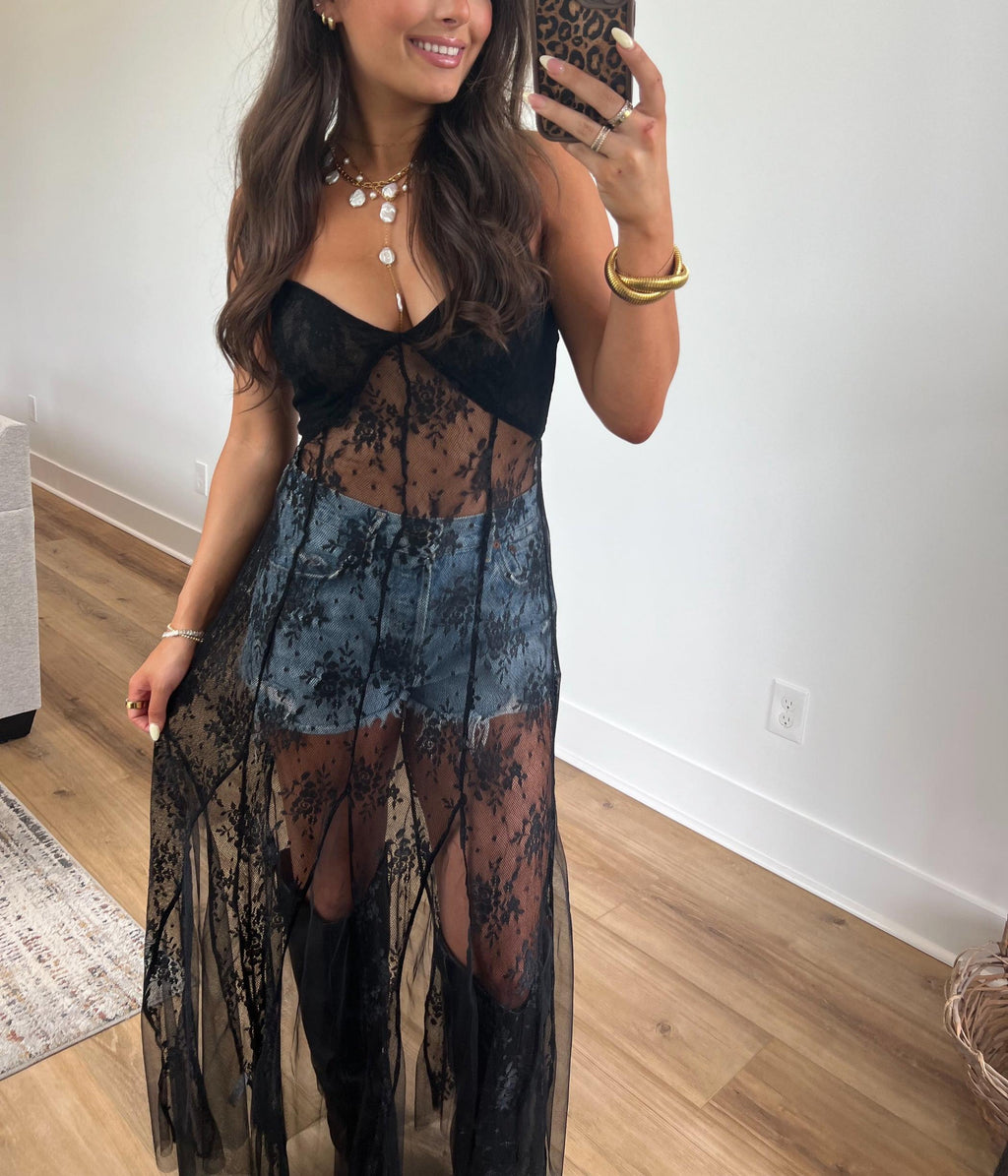 Sheer Lace Layering Top