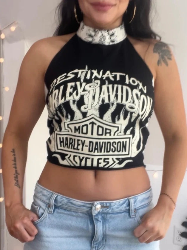 Harley Davidson Flame Halter Top