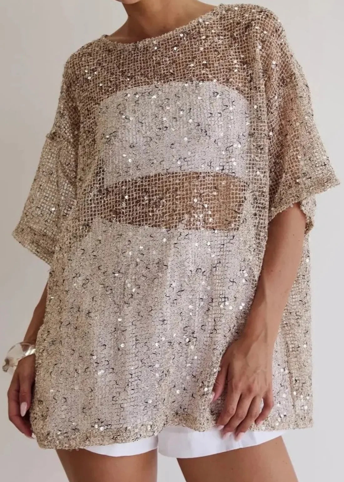 Sequin Oversized Top