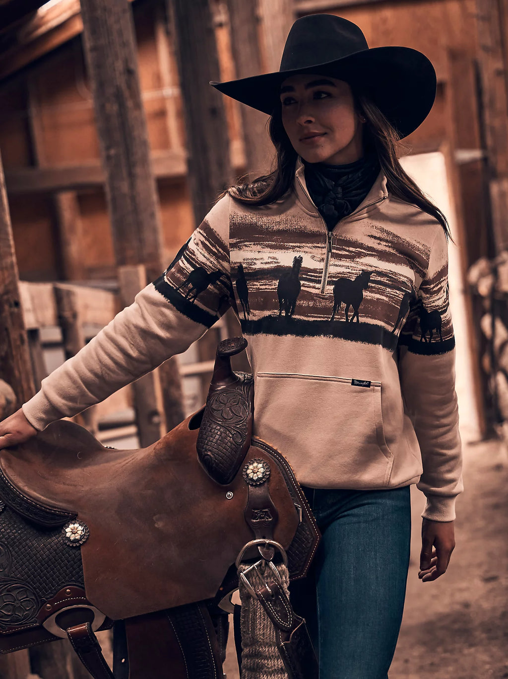 Women's Western Quarter Zip Sweatshirt