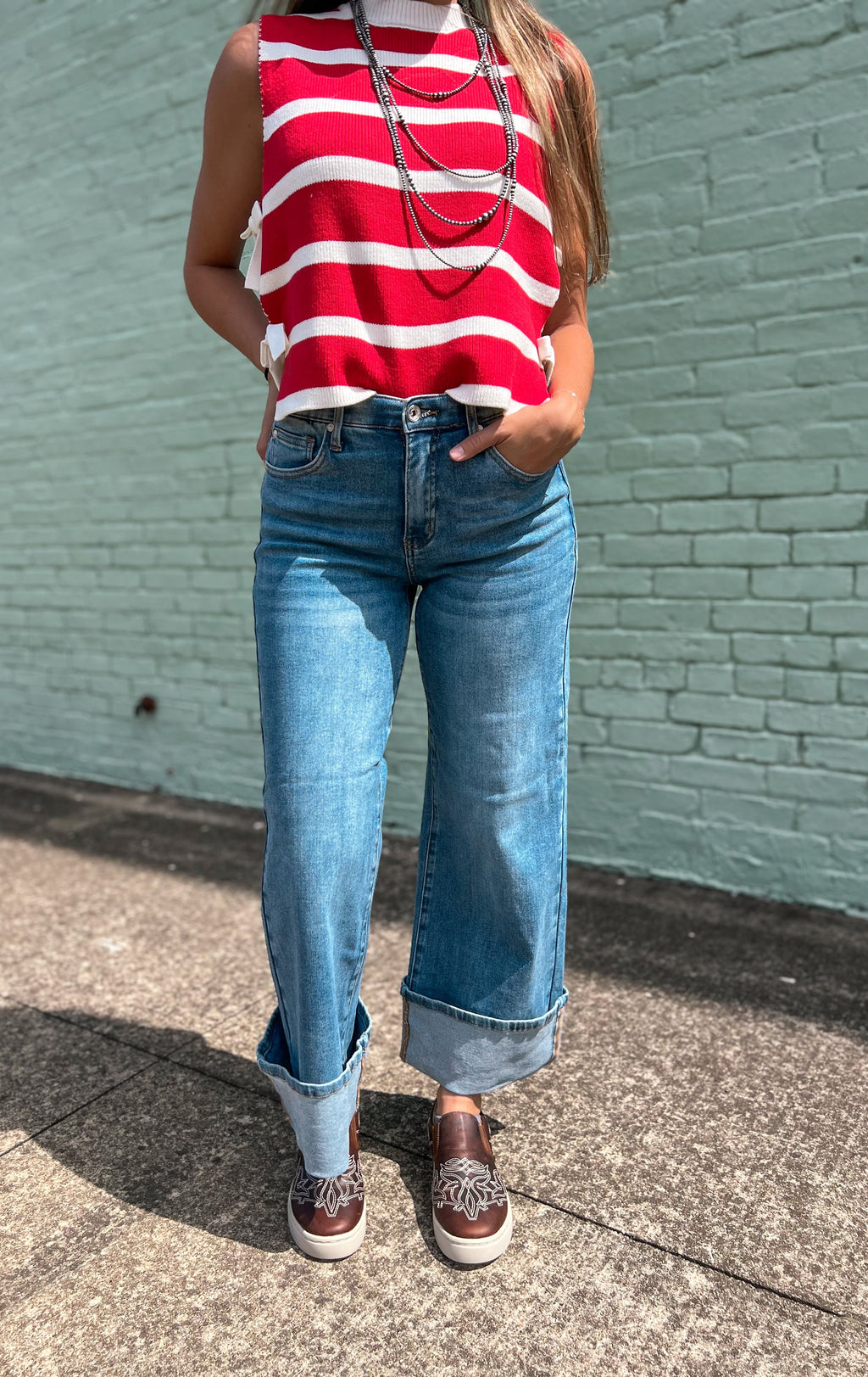 The Dani Cuffed Wide Leg Jeans