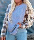 Blue Collar Casual Patchwork Top