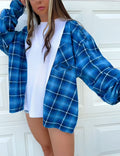 Women's Autumn Plaid Colorblock Top