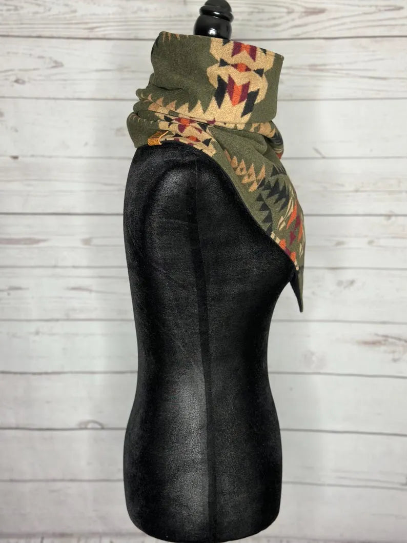 Pine Western Aztec Warm Neck Hood