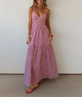 Cape May Red Gingham  Maxi Dress