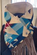 Western Fringed Scarf - Aztec Pattern