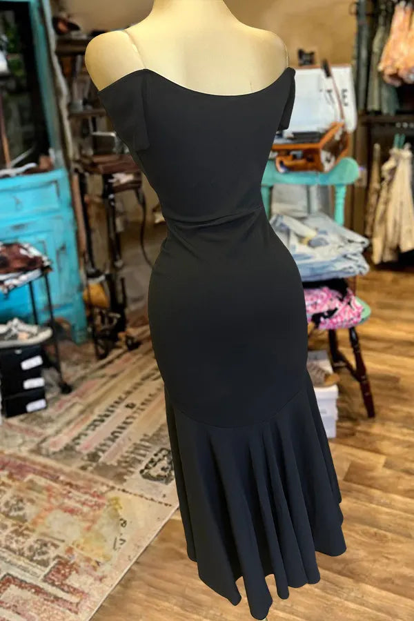 Sexy Off Shoulder Ruffle Draped Dress