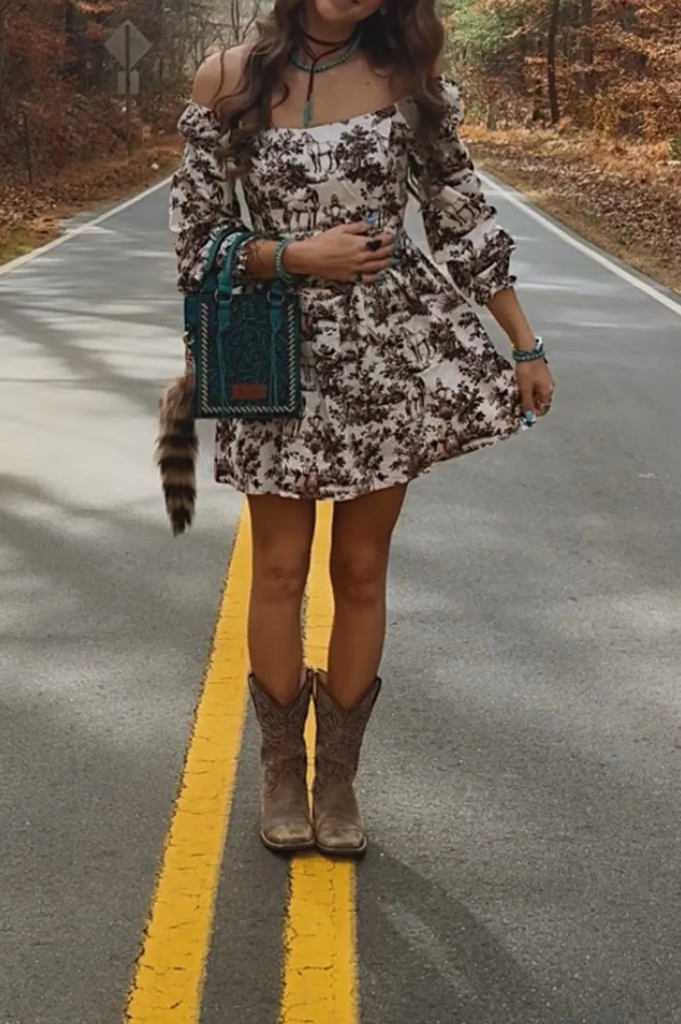 Vintage Western Long Sleeve Casual Dresses