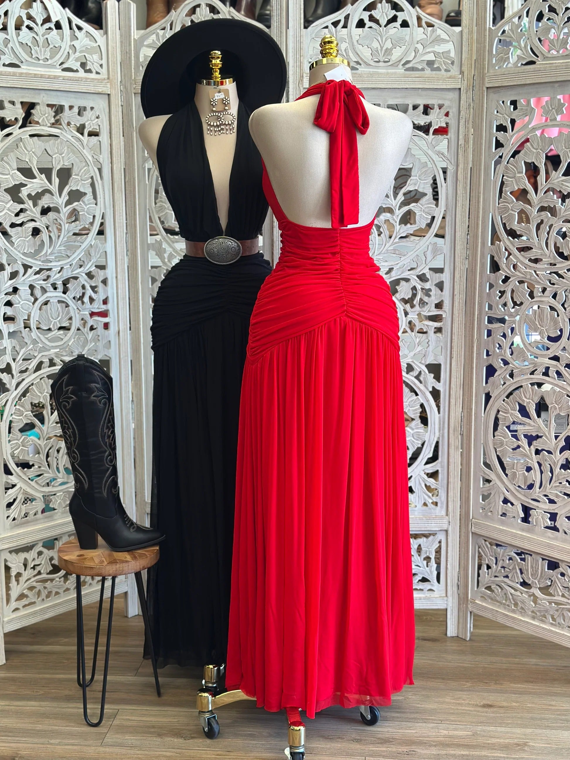 Sexy Deep V-Neck Split Maxi Dress