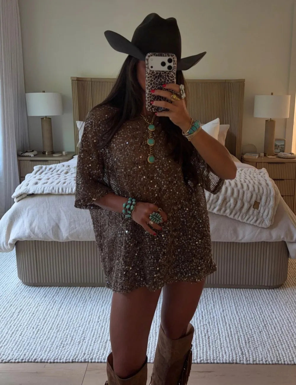 Sequin Oversized Top