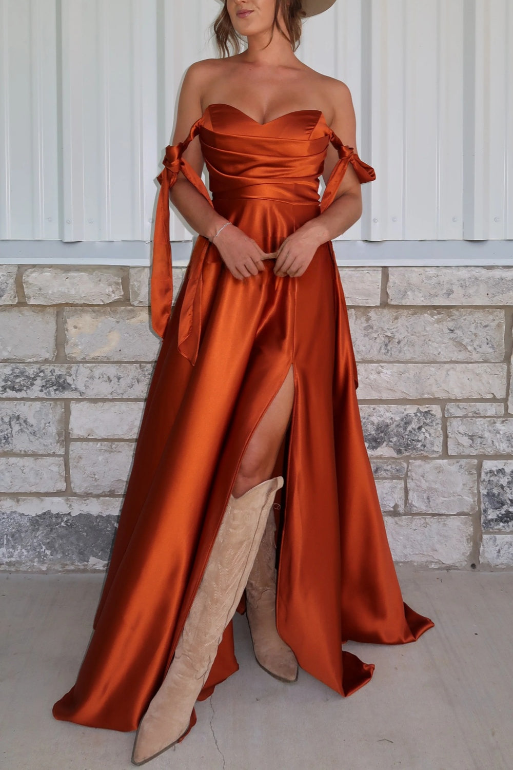 Desert Sand Satin Dress