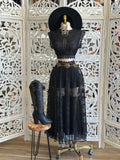 Western Lace Two-Piece Dress – Black