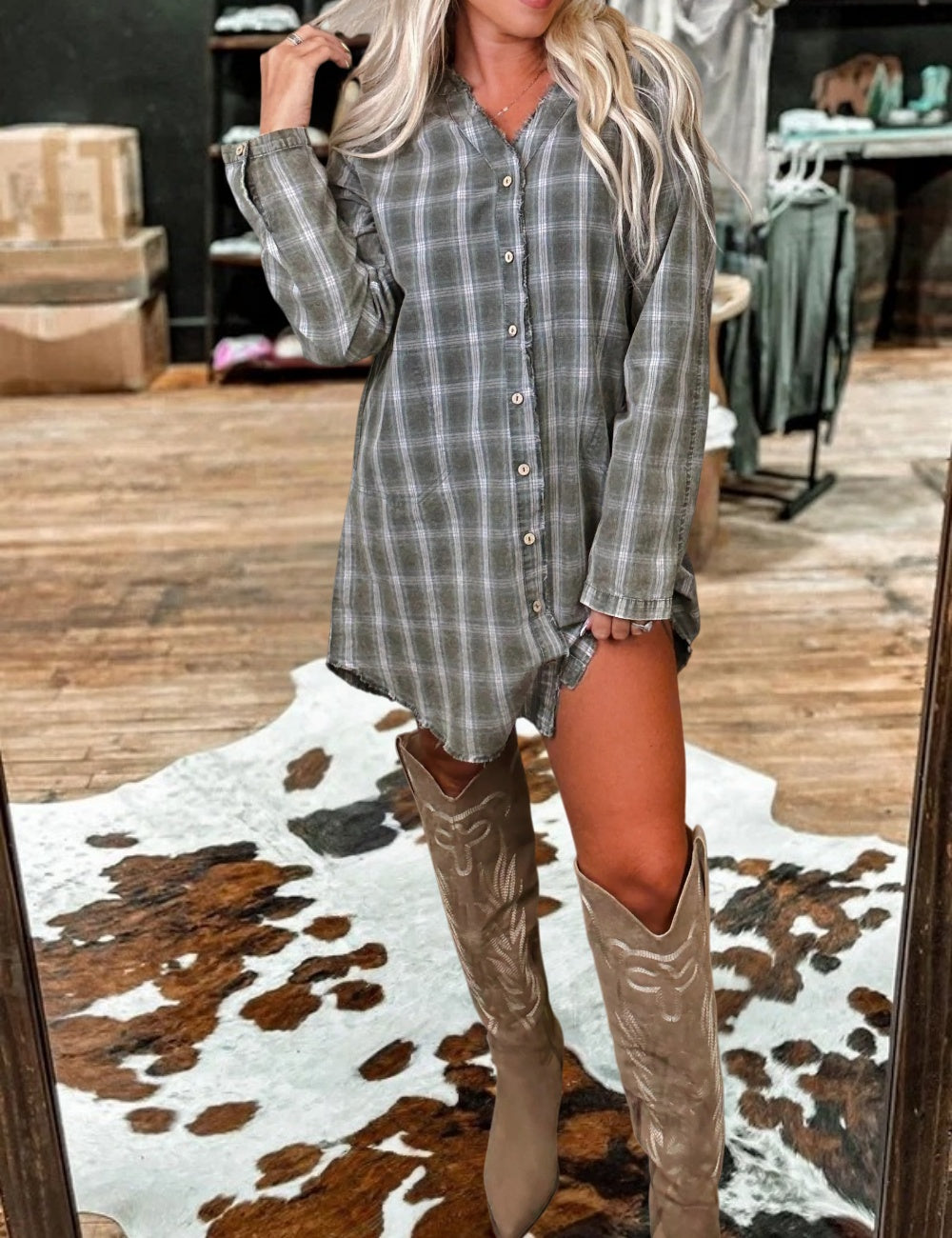 Fall Is Here Flannel Dress