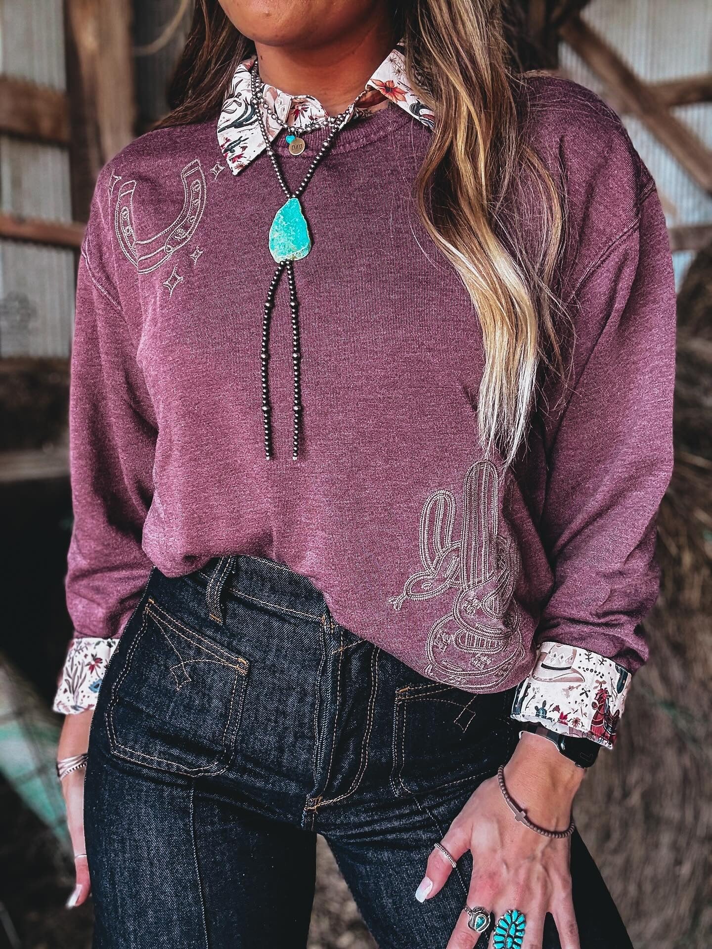 Women's Western Print Top