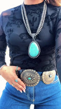 Vintage Western Print Mesh Top