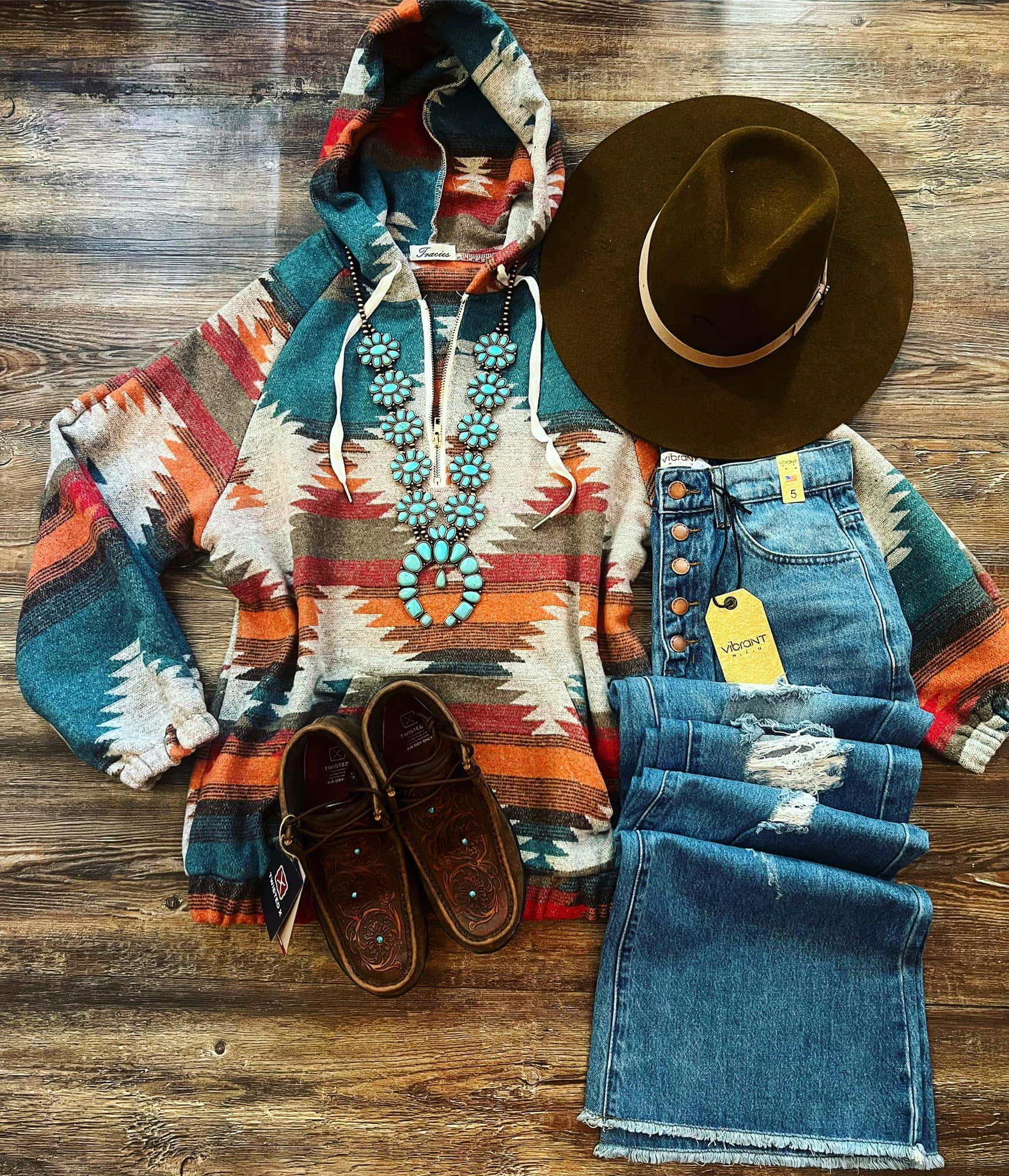 Aztec print pullover zipper hoodie sweatshirt