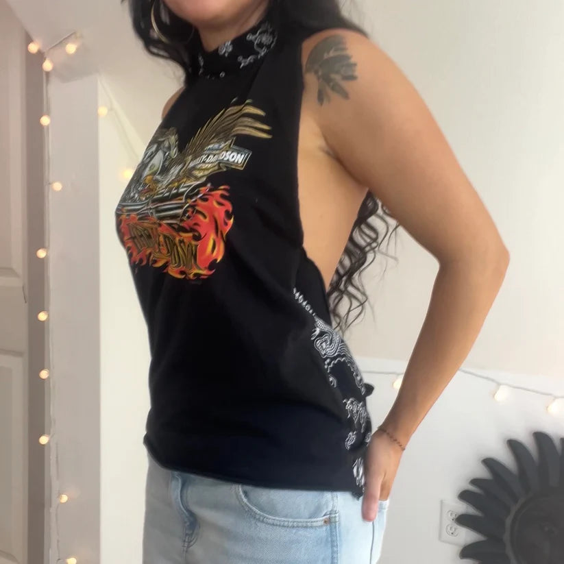 Harley Davidson Flame Halter Top