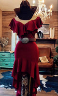 Western Off-Shoulder Ruffle Dress